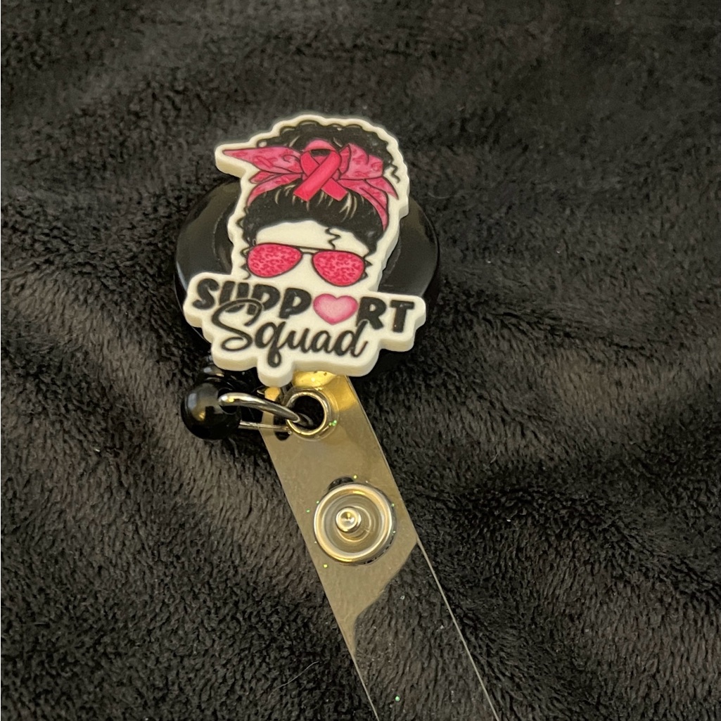 Support Squad Badge Reel With Pink Accents